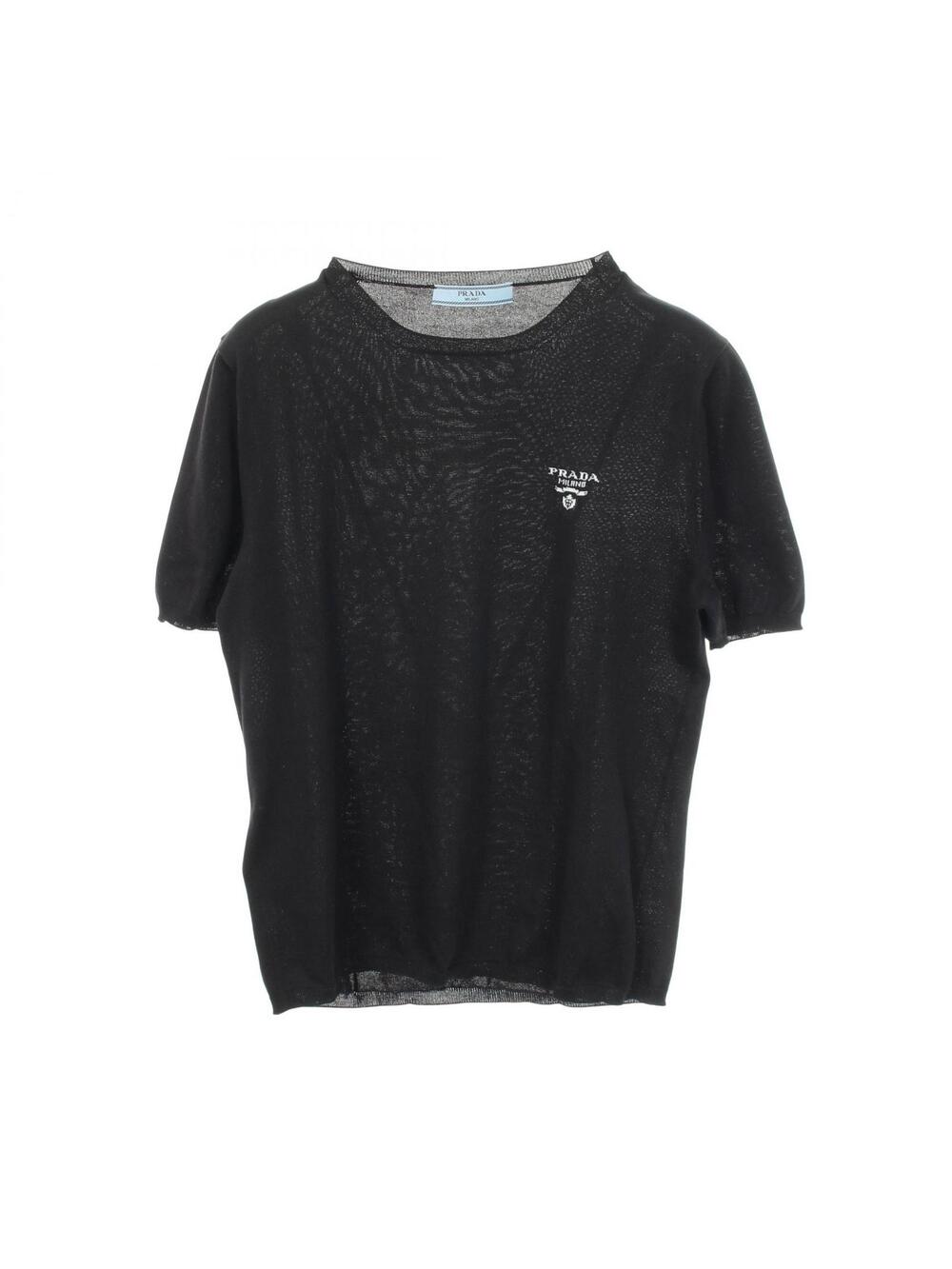 Prada Logo Short Sleeve Knit Silk #271343P76B
